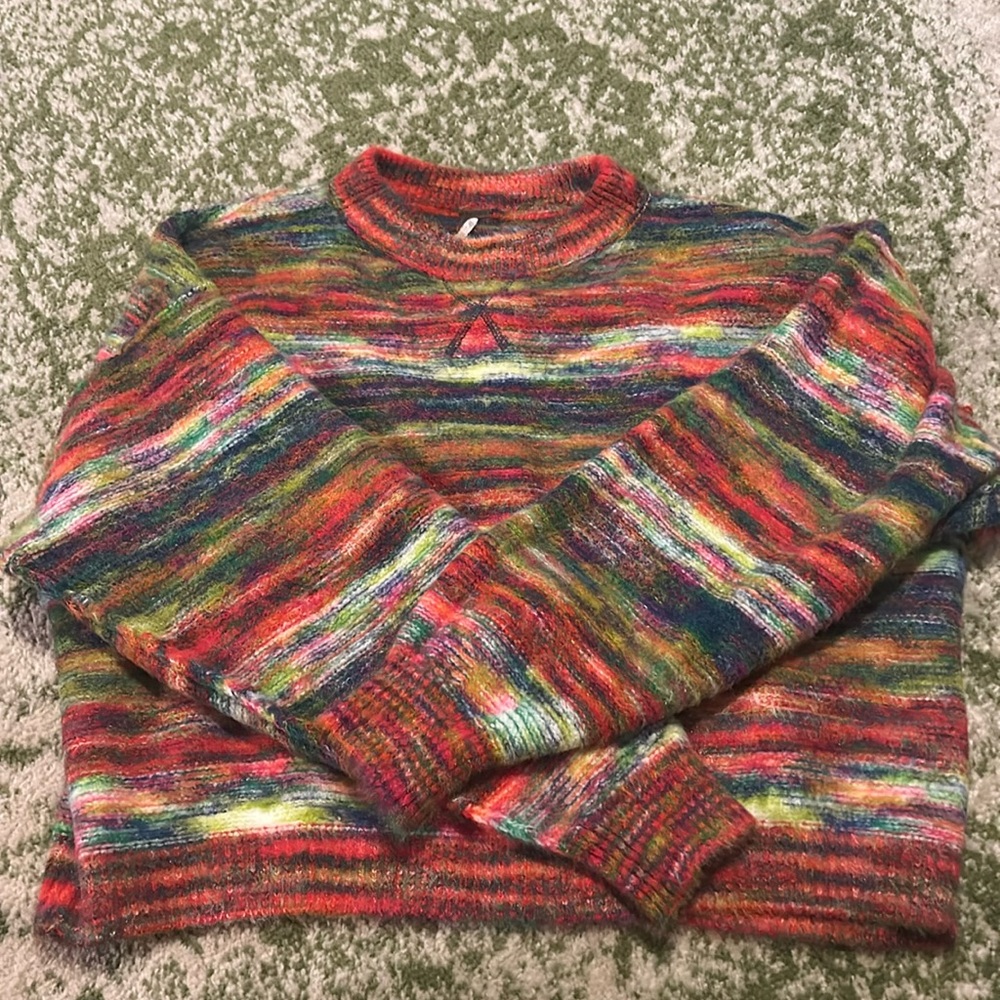 Free People Multicolor Crew Neck Sweater